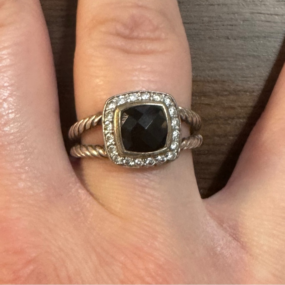 David Yurman Albion Ring Black Onyx and Diamonds